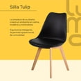 thumbnail image 3 of Set Comedor Mesa Redonda 80cm + 4 Sillas Tulip Madera negro, 3 of 7