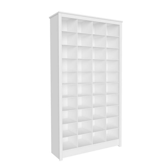 Maklaine White Tall Storage Cabinet Shoe Cabinet Cube Storage Organizer