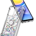 thumbnail image 6 of Compatible with Samsung Galaxy A15 5G Case with Tempered Glass Screen Protector, Ring Holder/Wrist Strap, Nagebee Glitter Liquid Floating Waterfall Cute Phone Cover (Clear Gem), 6 of 7