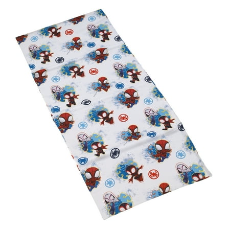 Marvel Spidey Team Red, White, and Blue Preschool Toddler Nap Pad Sheet, Washable