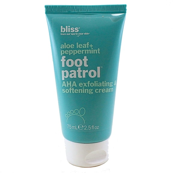 Bliss Aloe Leaf   Peppermint Foot Patrol Aha Exfoliating   Softening Cream 2.5 Oz. / 75 Ml