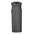 thumbnail image 3 of Women's Casual Dress Athleisure Sleeveless Cropped Hoodie Dress for Activewear Slim Fit Solid Color Modern Lightweight Tunic Gray XL, 3 of 3
