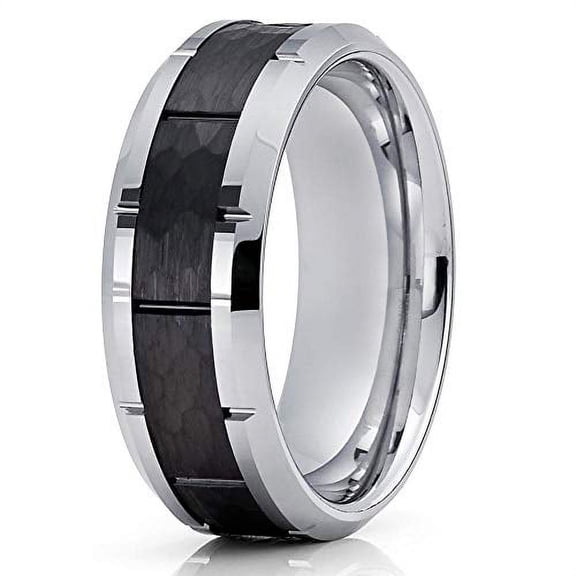 Silly Kings Black Tungsten - 8mm - Wedding Band - Tungsten Carbide Ring - Men's Tungsten Ring (13)