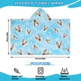 thumbnail image 2 of Corgi Footprint Hooded Bath Towel，50"x30" for Ages 3 To 12 Kids, Quick Dry Lightweight Soft Microfiber Hood Beach Towel Cover Up for Kids, 2 of 7