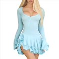 thumbnail image 1 of Vestido Gótico para Mujer, Acampanada, Cintura Corta, Larga, Corte A, Estilo Vintage Azul S, 1 of 7