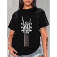 thumbnail image 1 of Vibrant Rock Skull Short Sleeve T-Shirt for Women - Comfortable Casual Top with Round Neck, Fashionable Hand Print, Relaxed Fit, and Sports Leisure Style - Perfect for Everyday Wear, 1 of 7