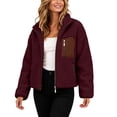 thumbnail image 2 of IUYRTFE Women's Fleece Full-Zip Hooded Jacket Winter Coat Casual Warm Outerwear with Pocket, 2 of 9