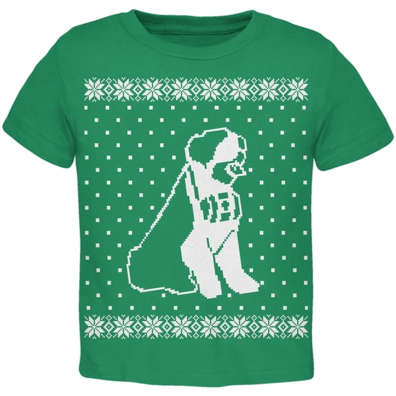Big Saint Bernard Ugly Christmas Sweater Green Toddler T-Shirt