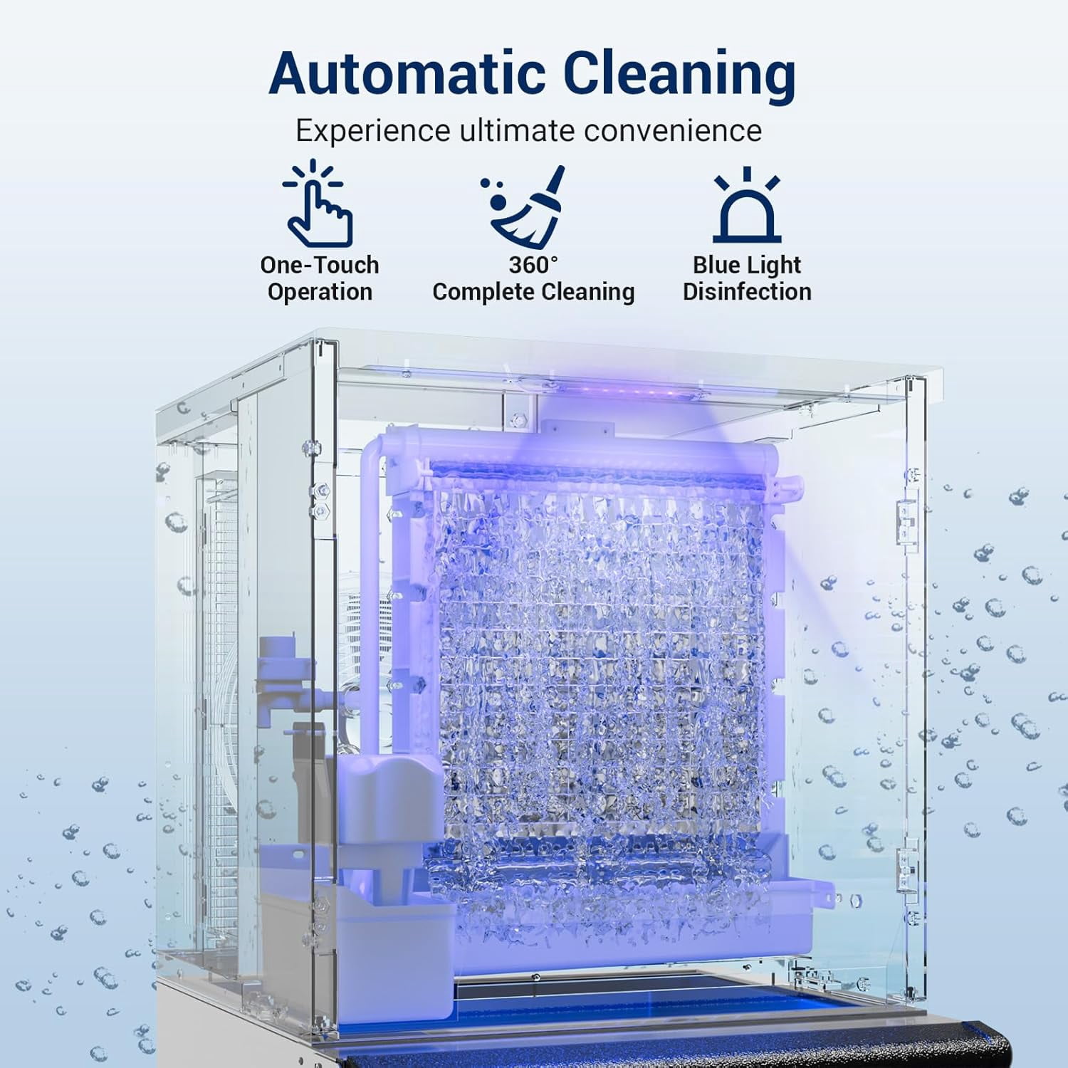 XUTUMM Commercial Ice Machine, 650Lbs/24H, ETL Approved, Auto-Cleaning Stainless Steel Ice Maker for Bars & Restaurants