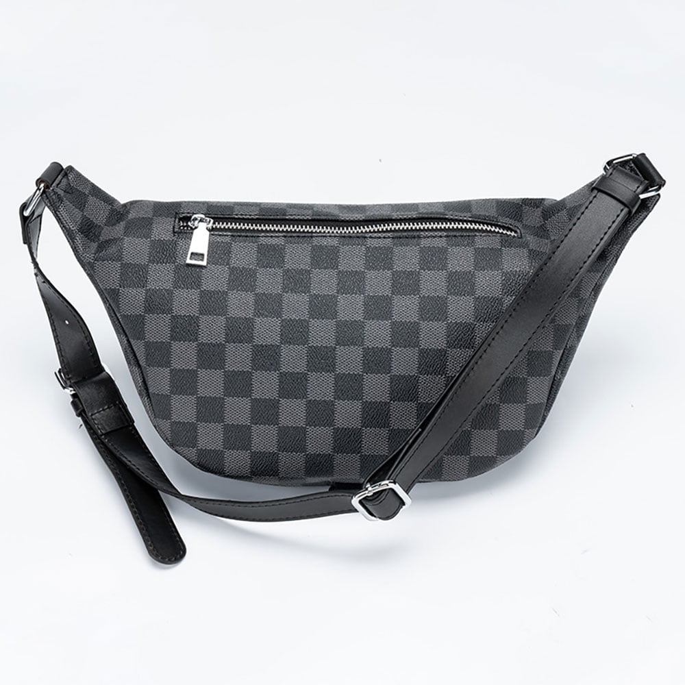 LUXUR Fashion Men Women Bags Belt Bag Checkered Packs Crossbody Pack Bum  Bags,Sling Packs ,Travel Sport Checkered Belt Bags Waist Bag White  Checkered 