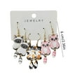 thumbnail image 3 of 3 Pairs Fashionable Cat Earrings Cartoon Ear Studs Stylish Dangle Drop Earrings for Women Handmade Gift Ornament, 3 of 21