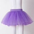 thumbnail image 5 of Kaerm Kids Girls Elastic Waist Dance Tutu Mesh Skirt Solid Color Four Layer Skirt for Ballet Latin Purple XL, 5 of 7