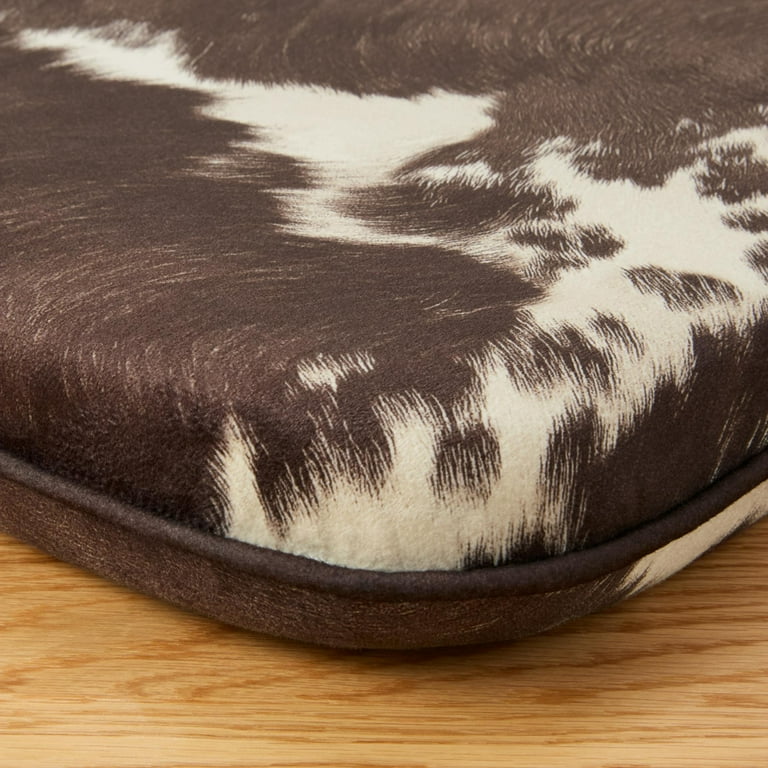 The Pioneer Woman Memory Foam Allover Cowhide Chair Pad, Brown, 16