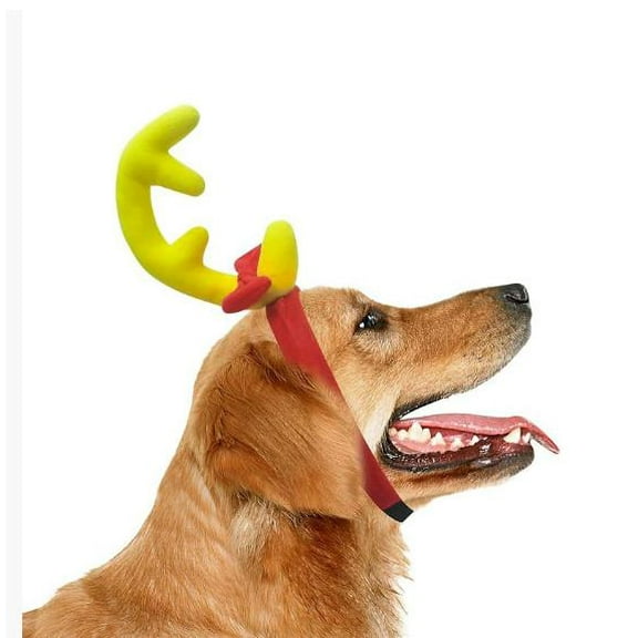LOLIPPYY Realistic Reindeer Dog Headband with Elk Hair Hoop - Festive Pet Costume for Christmas Holiday Photos and Seasonal Gatherings