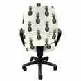 thumbnail image 3 of Tropical Office Chair Slipcover, Hand Drawn Sketch Illustration of Pineapples on Off-white Background, Protective Stretch Decorative Fabric Cover, Standard Size, Charcoal Grey and Ivory, by Ambesonne, 3 of 5