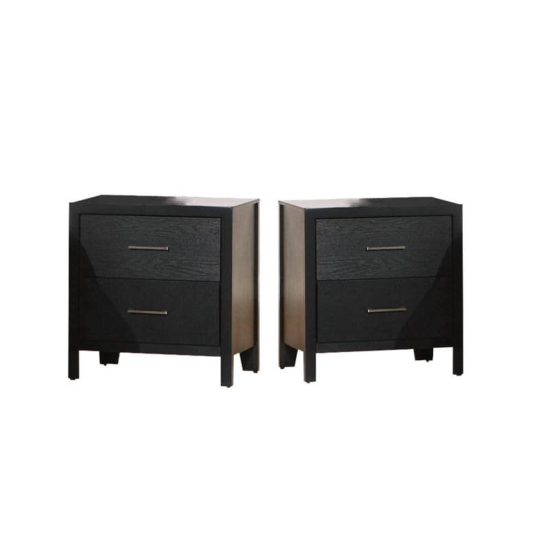 Home Square Set Of 2 2 Drawer Nightstand In Black Finish