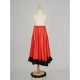 thumbnail image 5 of Zaldita Kids Girls Spanish Flamenco Bull Dance Skirt Ruffled Hem Big Swing Long Skirts Belly Red 110, 5 of 6