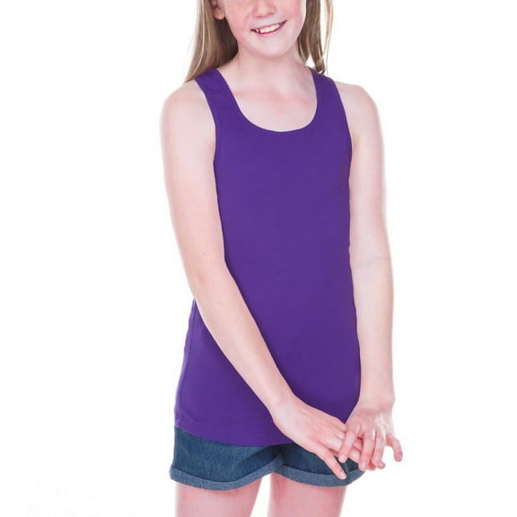Girls 7-16 Sheer Jersey Scoop Neck Tank Grape S