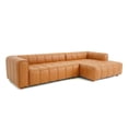 thumbnail image 6 of Adelyn Modern Living Room Faux Leather Corner Sectional Sofa in Cognac Tan, 6 of 6