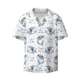 thumbnail image 2 of Lsque Music Shark print Men's Cuban Collar Short Sleeve Shirt Summer Beachwear Casual Button Down Fashionable Vacation Leisure Shirt-Medium, 2 of 7