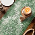 thumbnail image 4 of Green Bohemia Short Table Runner 36 Inches Long,Vintage Abstract Ethnic Geometric Art Cotton Linen Table Runners Dresser Scarves,Fabric Tabletop Scarf Furniture Cover for Home Dinner Party 13"x36", 4 of 9