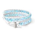 thumbnail image 1 of Aquamarine | Mermaid Glass | White Linen Wrap Bracelet, 1 of 8