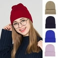 thumbnail image 3 of Winter Hat Unisex Stretchy Knitted Solid Color Warm Soft Ear Protection High Elasticity Regular Fit Winter Fall Beanie Women Men, 3 of 10