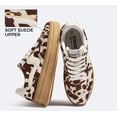 thumbnail image 4 of LUCKY STEP Womens Platform Fashion Sneakers Thick Sole Suede Faux Leather Casual Shoes,Brown Cow Print, 4 of 10