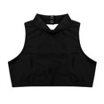 thumbnail image 3 of Sxiwei Kids Girls Dance Tank Crop Top Sleeveless Mock Neck Criss Cross Back Sport Bra Black 6, 3 of 7