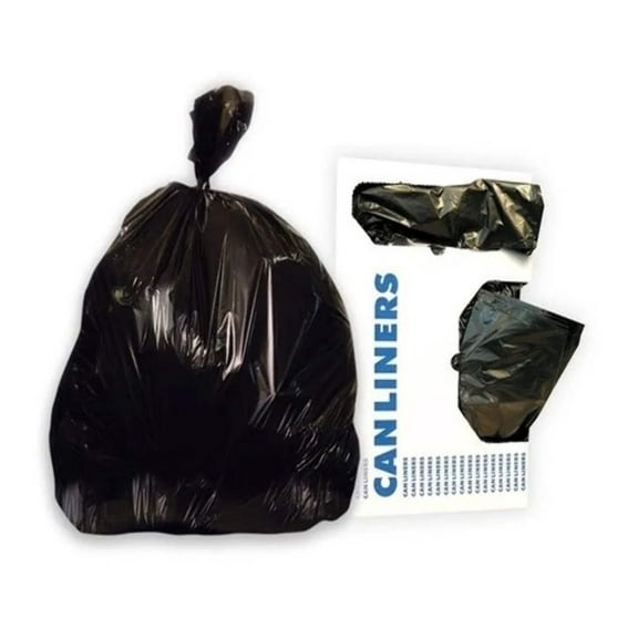 Heritage LLDPE Can Liner Flat Pack, 55" X 60", 1.5 Mil, 65 Gal, Black, Case Of 50 (H1060AK)