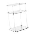 thumbnail image 2 of Mesa auxiliar compacta de 3 niveles de acrílico, mueble versátil, mesita de noche pequeña Rectángulo, 2 of 9