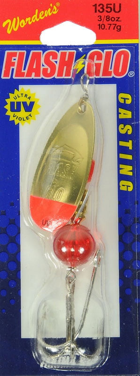 Yakima Bait Worden's Flash Glo 3 3/4" UV Casting Spinner, Brass Red Tip, 3/8 oz.