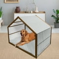 thumbnail image 2 of Geometric Pet House, Japanese Traditional Fan Pattern in Pale Colored Image Ornamental Abstract Art, Outdoor & Indoor Portable Dog Kennel with Pillow and Cover, 5 Sizes, Grey Beige, by Ambesonne, 2 of 4