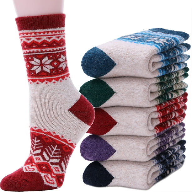 Calcetines ANTSANG de lana merina térmicos cálidos, 5 pares