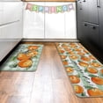 thumbnail image 6 of Spring Summer Orange Kitchen Rugs Set of 2, Stay Fresh Fruit Green Plaid Check Stripes Farmhouse Kitchen Mats Decor, Squeeze Me Seasonal Floor Door Mat Home Decorations -17x29 and 17x47 Inch, 6 of 6