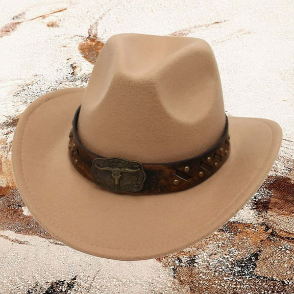 Western Cowboy Style Hat Jazz Bowler Hat Cow Head Decoration Ethnic Style Hat Hat Bands Space Cowboy Sombrero Hats Adult Huge Toddler Fedora for Boys Foam Cowboy Hat Mini Cowboy Cow Boy Hats for Woman