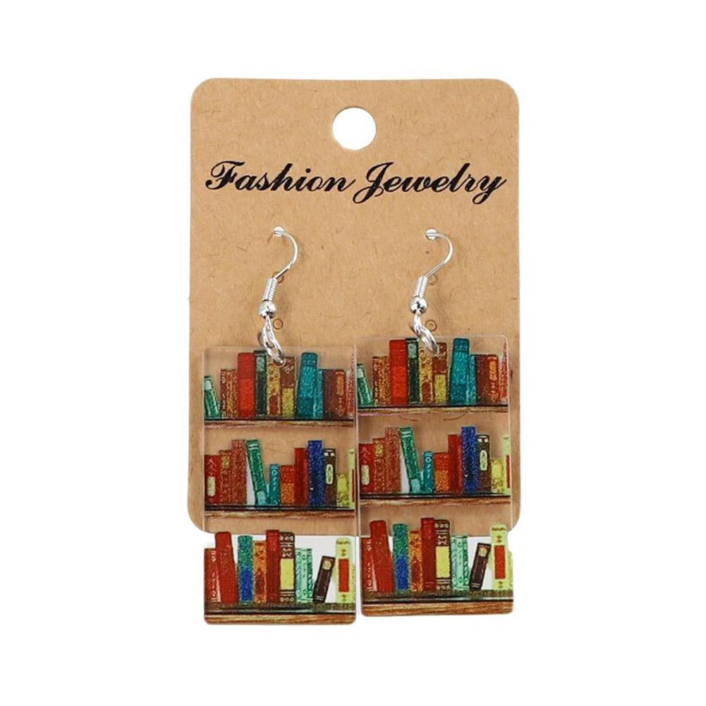 【just LoveR.】22FW★ Horizon Earrings Book Earrings, Librarian Books Lover Earrings, Modern