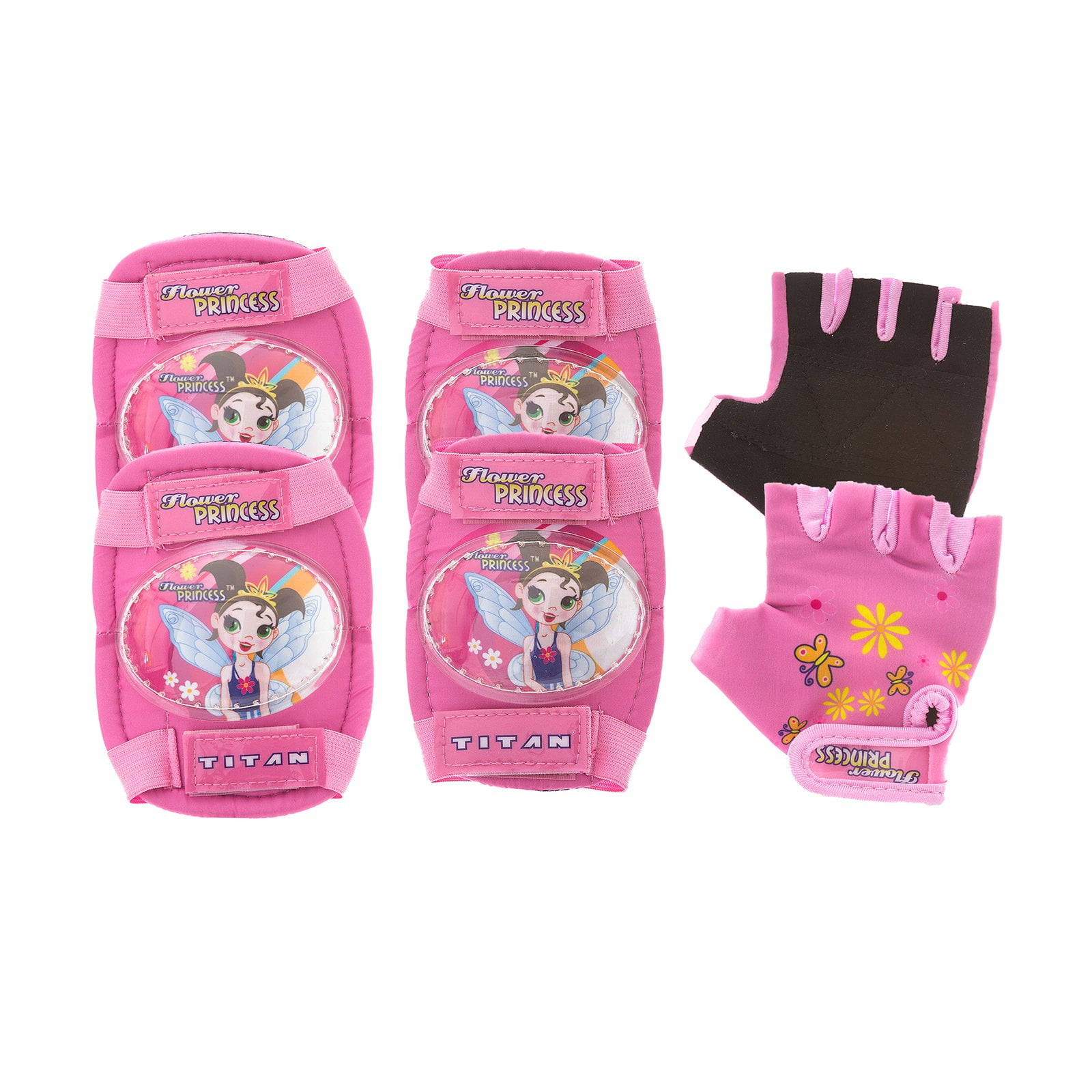 Titan Flower Princess Girls Protective Bike And Skate Pad set by BIKE USA Inc