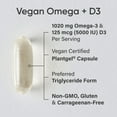 thumbnail image 3 of Sports Research® Vegan Omega-3 w/ Vitamin D3 Fish Oil Alternative D Algae Oil (60 Veggie Softgels), 3 of 9