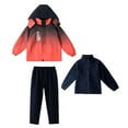 thumbnail image 3 of MKOSPLRT Kids 3-in-1 Waterproof Jacket Set with Removable Liner Snow Pants Gradient Windproof Hooded Raincoat and Pants 3-15Y, 3 of 10