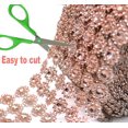 thumbnail image 2 of HUGFEGWE 4" x 10 Yards (30 ft 6 Rows) Rose Gold Bling Rhinestone Diamond Flower Shape Mesh Wrap Roll Faux Rhinestone Crystal Ribbon for Wedding, Cake, Vase Decorations, Party Supplies (Rose Gold), 2 of 8