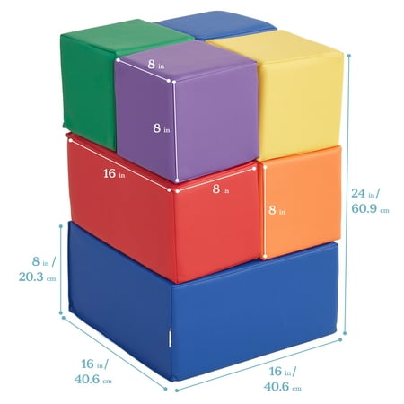 ECR4Kids SoftZone Big Foam Building Blocks, Assorted, 7-Piece