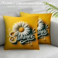 thumbnail image 3 of COMIO Throw Pillow Covers Hello Sunshine Sweet Summer Sunflower Pillow Covers Boho Couch Sofa Yellow Accent Spring Decorative for Sofa Living Room Couch Bed White, 3 of 5