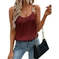 thumbnail image 4 of Women´s Summer Sequin Cami Tops Spaghetti Strap V-Neck Sparkle Shimmer Loose Sleeveless Tanks Tops, 4 of 8