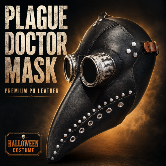 Steampunk Plague Doctor Mask, Long Nose Bird Costume Party Masks For Halloween Cosplay