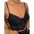thumbnail image 5 of Biekopu Women's Sling Tank Tops, V-Neck Spaghetti Strap Solid Color Slim Fit Summer Lace Crop Vest, 5 of 7