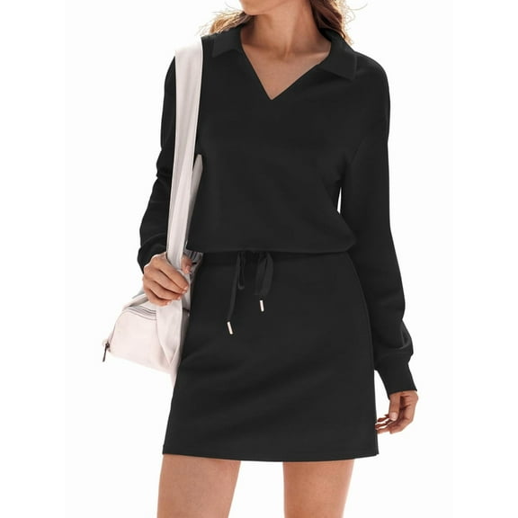 Two Piece Sets for Women 2025 Casual Tracksuit Sweatshirt Skorts Matching Set Lounge Tennis Jogger Sweat Suits Black XL