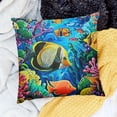 thumbnail image 2 of BANET Beautiful Lovely Fishes Pillowcases Coral Painting Pillow Case Decorative Throw Pillow Cover for Home Sofa Office White, 2 of 5