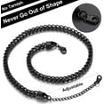 thumbnail image 4 of ChainsHouse Stainless Steel Necklaces for Men Women Waterproof 4mm Franco Curb Chain Link Jewelry Gift, Black 20 inch, 4 of 8