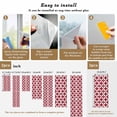 thumbnail image 6 of Red Geometric Window Privacy Film, Vintage Rhombus Circle Texture Static Cling UV Sun Blocking Heat Control Window Tint Day and Night, Non-Adhesive One Way Windows Privacy Cover 17.7''x39.3'', 6 of 7
